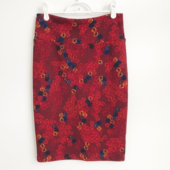 Jupe Crayon LuLaRoe Cassie Taille M – Moutarde/or/rouge/noir – NEUF Avec étiquettes